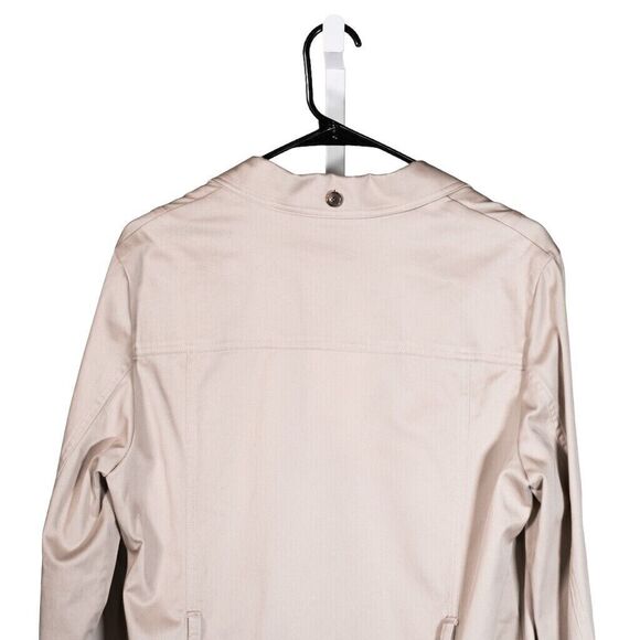 Brooks Brothers Women's Trench Coat Khaki Beige Stretch Twill Utility Jacket 12 - Picture 7 of 9